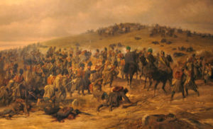 Østrigsk maleri af brigaden Gondrecourts angreb på Kongshøj.