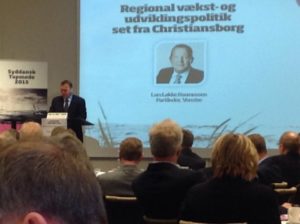 Lars Løkke taler om Venstres tanker om  fremtidig vækst. Foto: Jørn Lehmann