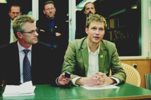 For ti år siden kom Slesvigsk Parti med i byrådet. Her ses Jan Prokopek og Stephan Kleinschmidt anno 2005.