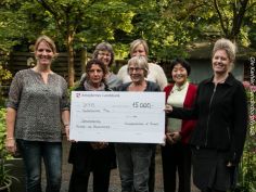 Kvindekomiteen overrakte sidste år en check på 15.000 kr. til Kvinde- og Krisecenter.
